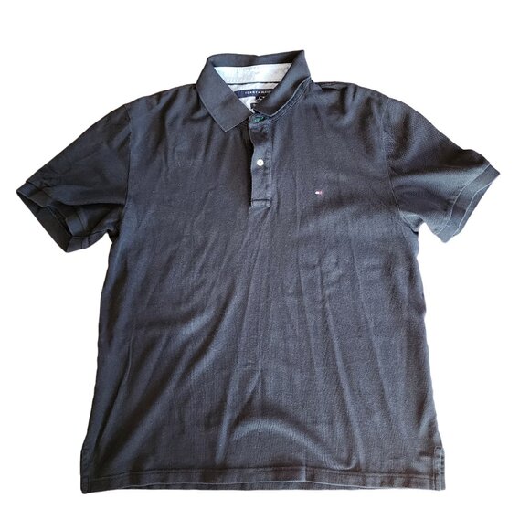 Tommy Hilfiger Men's Classic Fit Short Sleeve Polo Shirt Black Size XL - Picture 6 of 8